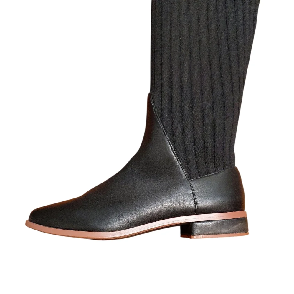 Kelsi Dagger Brooklyn Alvale Black Over The Knee Sock Boot Size 7.5